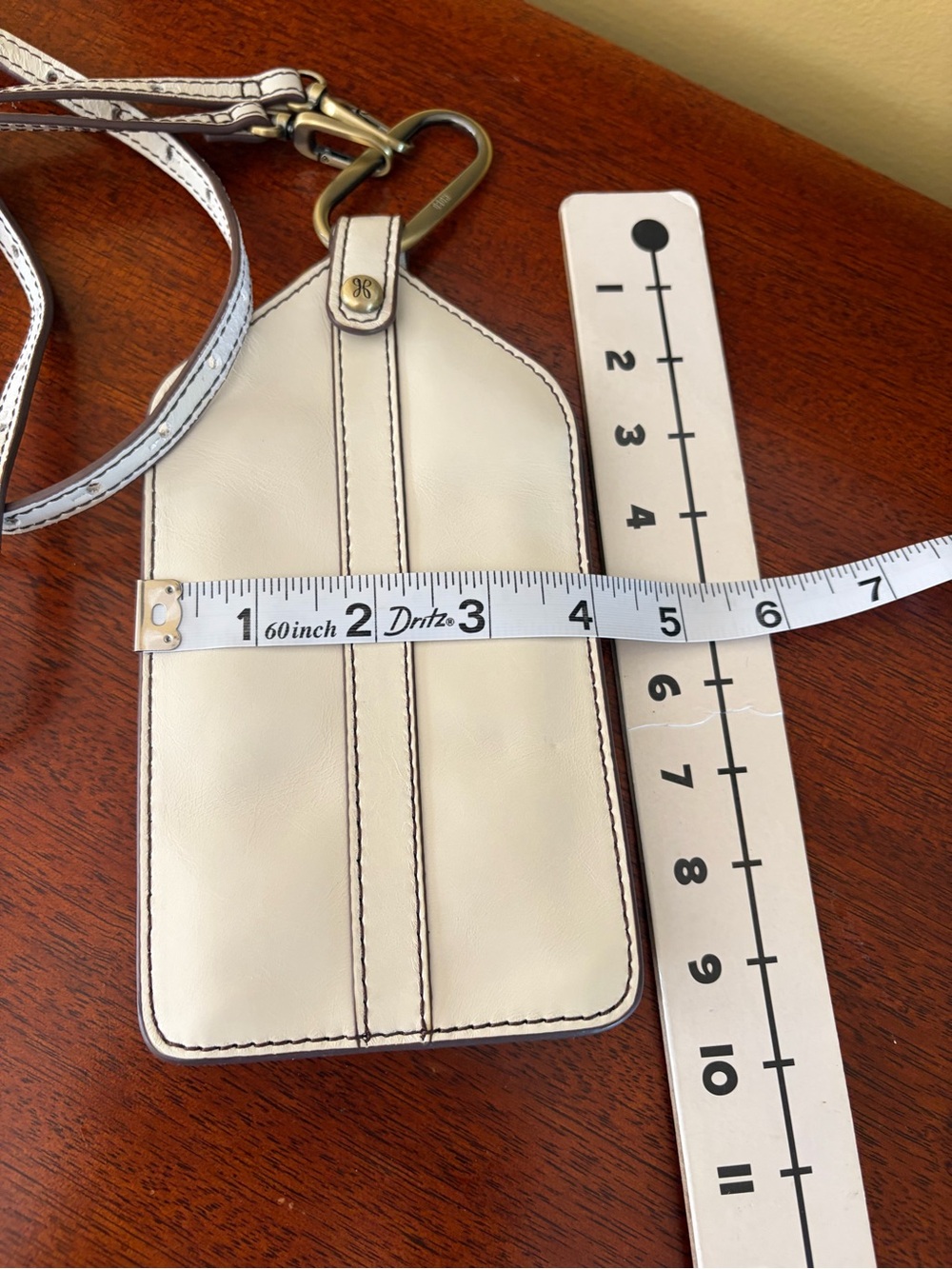 HOBO White Leather Crossbody Wallet, Purse ID Slip Pocket/Phone Ivory - Picture 6 of 8